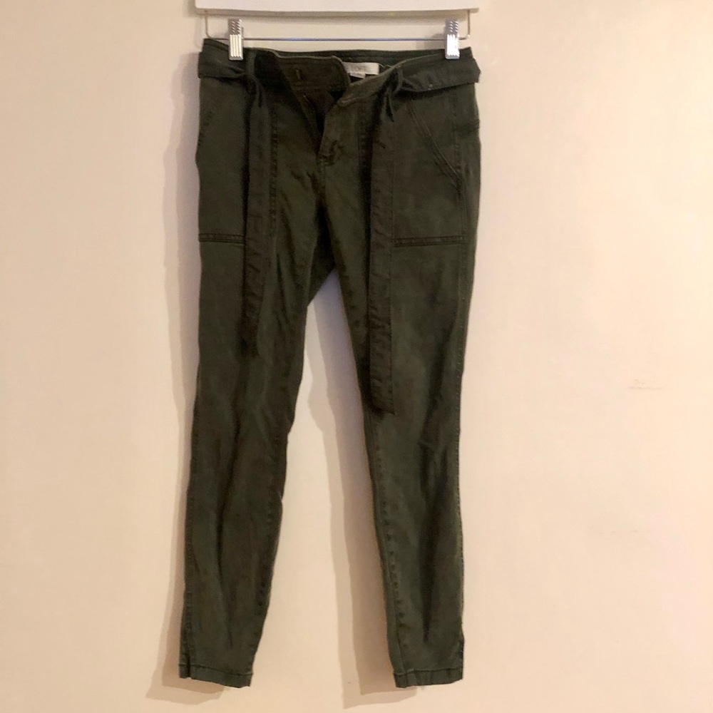 COPY - Size 00 LOFT Olive Green Cropped Utility Pants